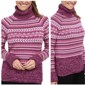 Columbia Pink Fair Isle Turtleneck Sweater